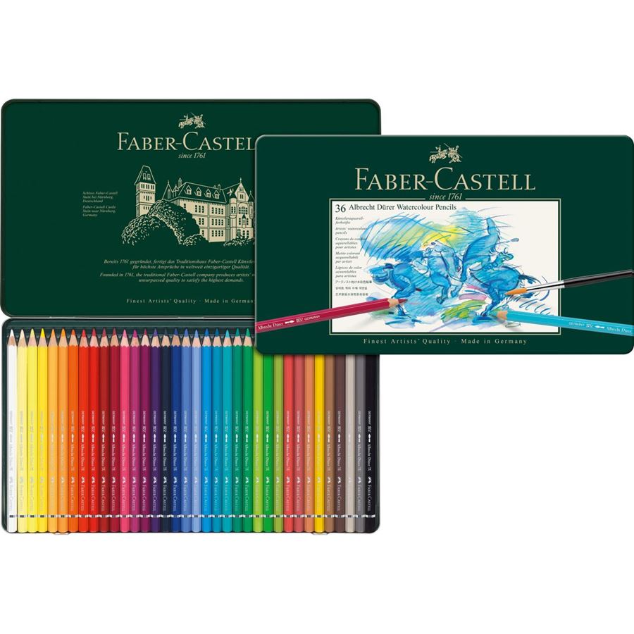 Albrecht Dürer Watercolour Pencils, Assorted – Tin Box of 36