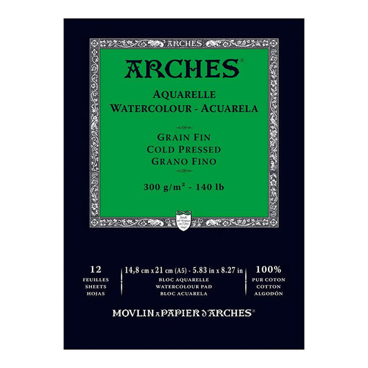 Arches Watercolour Cold Pressed 300gsm A5 Pad 12 Sheets