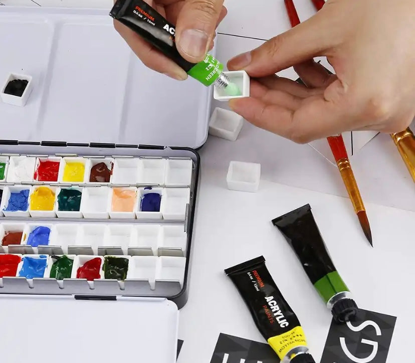 Metal 1/2 Pan Watercolour Palette - empty