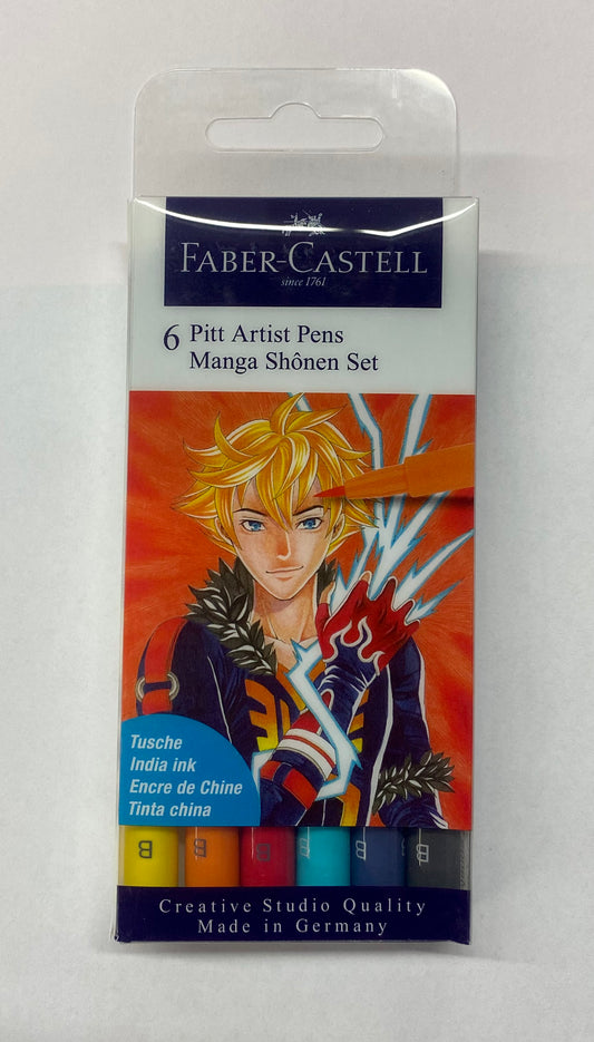 Manga Faber Castell Pitt Artist Pen B Shonen Set 6